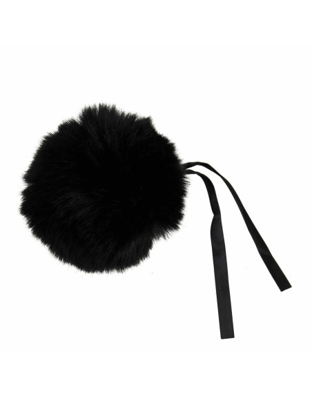 Imitatiebont pompon 11 cm - Zwart