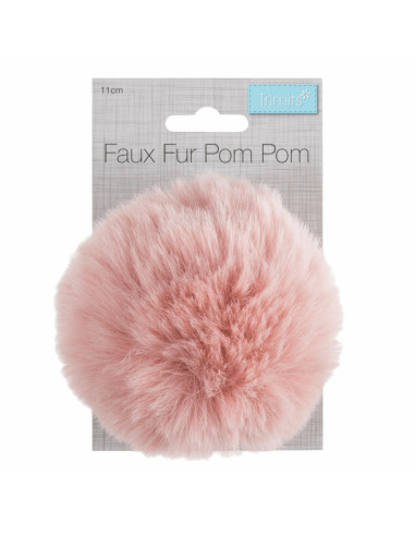 Imitatiebont pompon 11 cm - Lichtroze