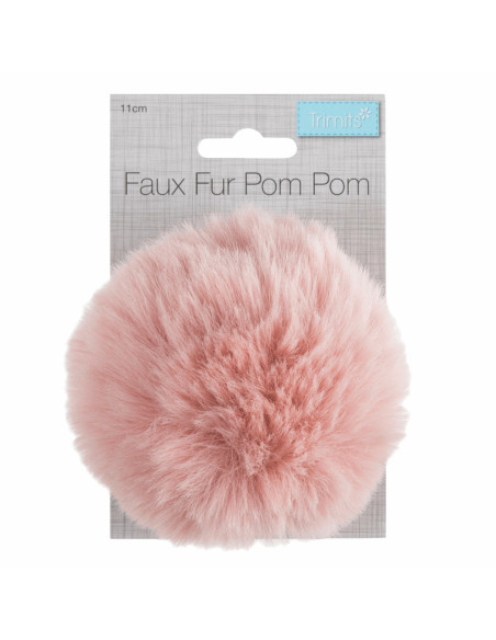 Imitatiebont pompon 11 cm - Lichtroze
