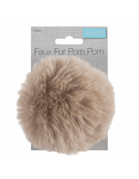 Imitatiebont pompon 11 cm - Natuurlijk