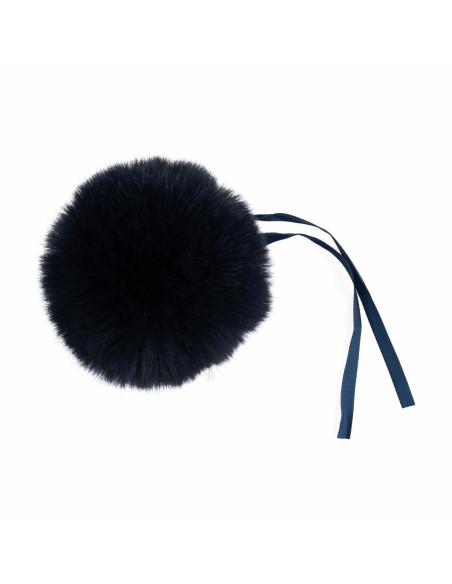 Imitatiebont pompon 11 cm - Marineblauw
