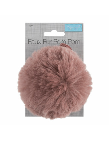Imitatiebont pompon 11 cm - Oudroze
