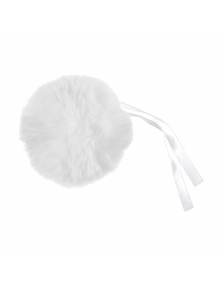 Imitatiebont pompon 11 cm - Wit