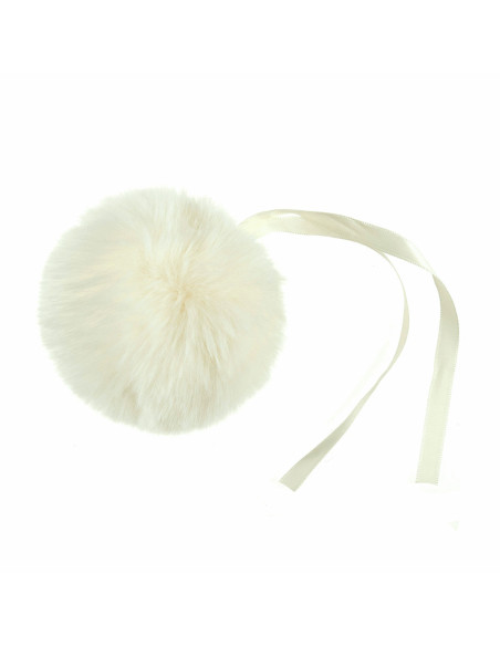 Imitatiebont pompon 11 cm - Crème