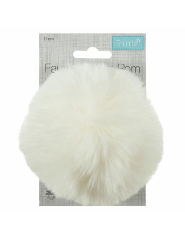 Imitatiebont pompon 11 cm - Crème