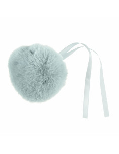 Imitatiebont pompon 11 cm - Grijsblauw