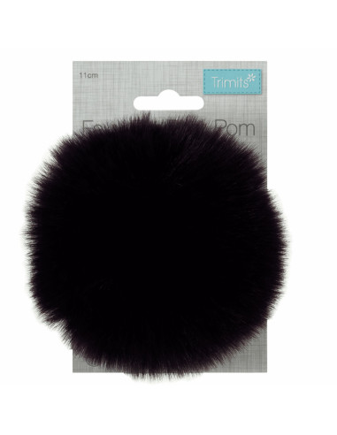 Imitatiebont pompon 11 cm - Aubergine