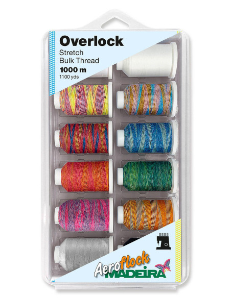 Doos met 12 klossen Aeroflock Madeira schuimgaren - Multicolor