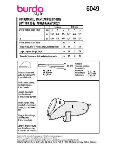 Hondenjas patroon - Burda 6049