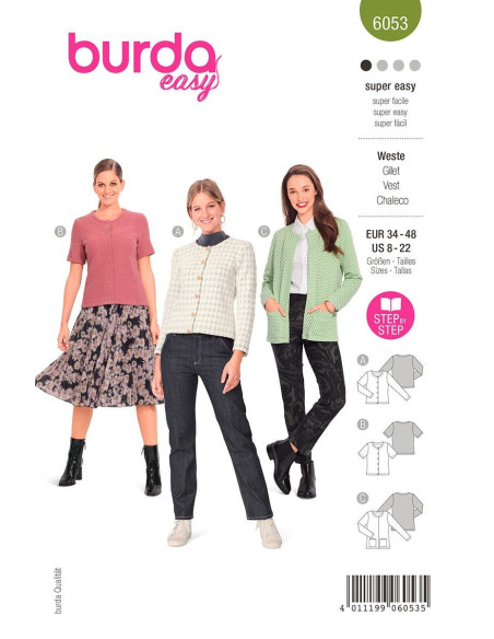 Vest patroon - Burda 6053