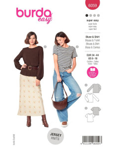 T-shirt en blouse patroon - Burda 6059