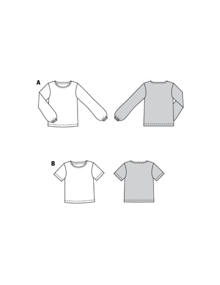 T-shirt en blouse patroon - Burda 6059