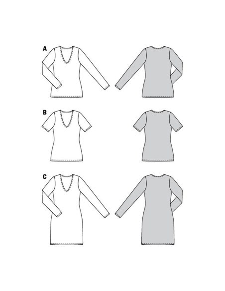 T-shirt en jurk patroon - Burda 6075
