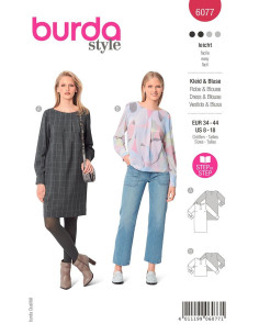 Jurk en blouse patroon - Burda 6077