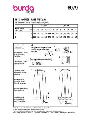 Broekpatroon - Burda 6079