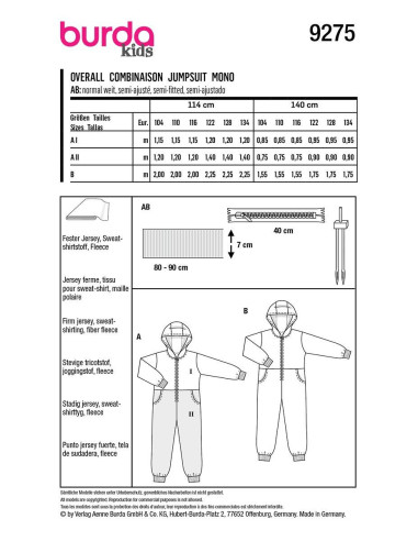 Patroon voor overall - Burda 9275