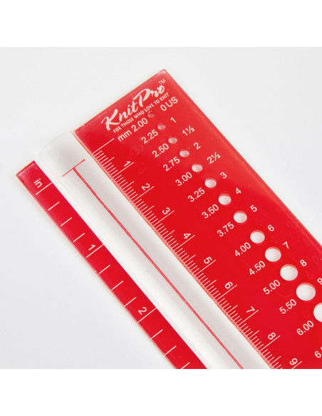 Steekproefliniaal en naaldenmeter KnitPro