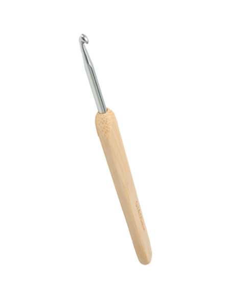 Chiaogoo ergonomische metalen haaknaald met bamboe handvat