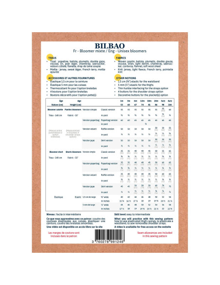 Patroon van bloomer Bilbao - Ikatee