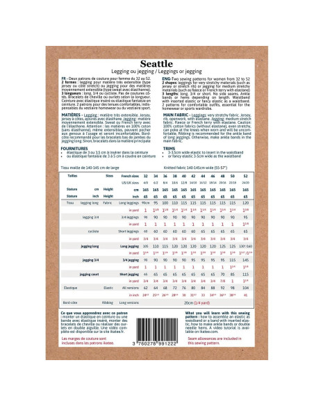 Patroon voor legging of jegging Seattle - Ikatee