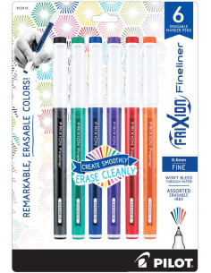 Set van 6 Pilot FriXion Fineliner viltstiften