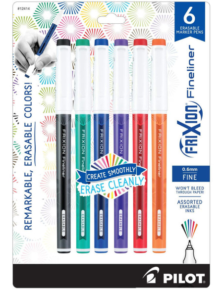 Set van 6 Pilot FriXion Fineliner viltstiften