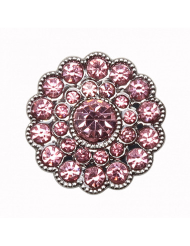 Set van 4 Strass knopen 17 mm - Roze