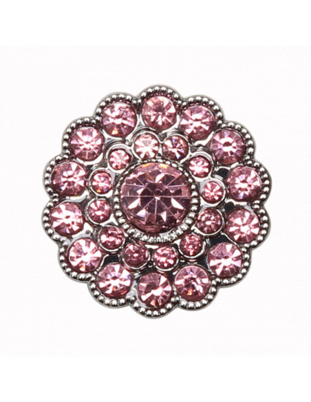 Set van 4 Strass knopen 17 mm - Roze