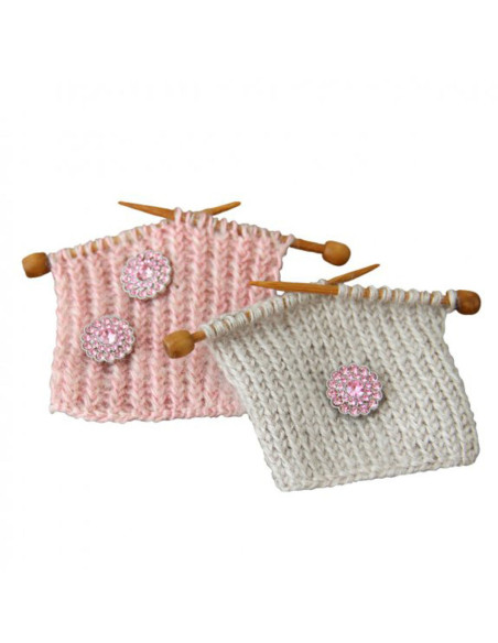 Set van 4 Strass knopen 17 mm - Roze