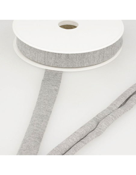 Viscose jersey biais - Licht gemêleerd grijs