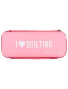 Roze opbergtas voor roterend mes - I love quilting