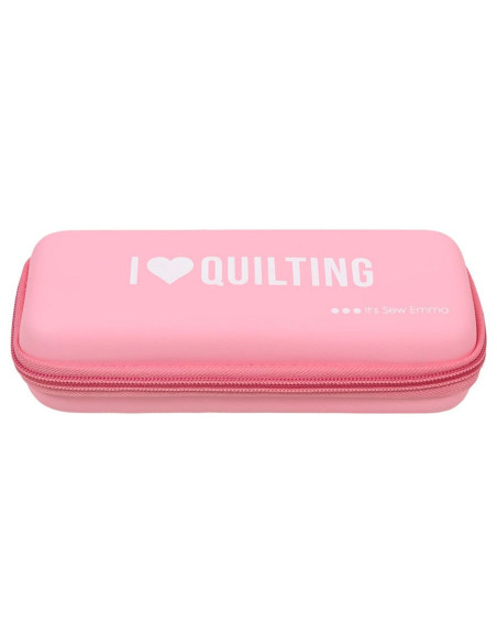 Roze opbergtas voor roterend mes - I love quilting