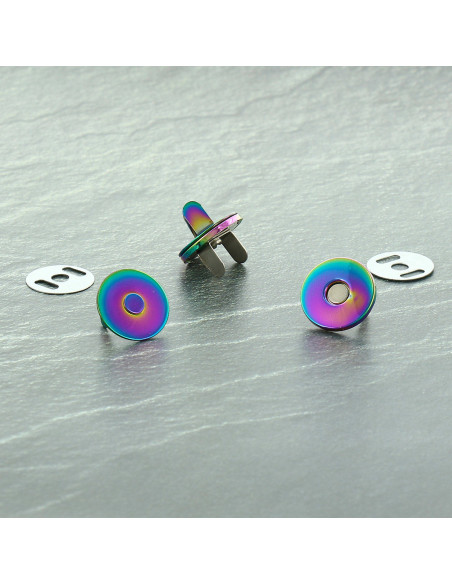 Zakje met 2 magnetische sluitingen 18 mm - Regenboog