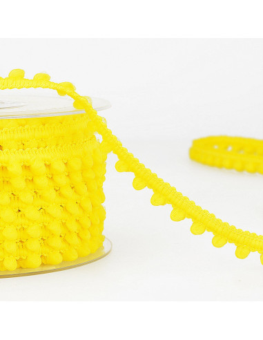 Mini pomponband - Mimosa geel