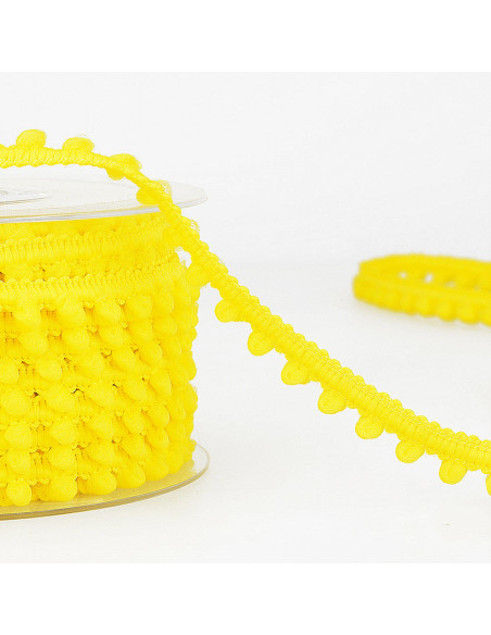 Mini pomponband - Mimosa geel