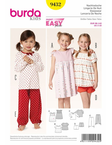 Nachtkleding patroon - Burda 9432