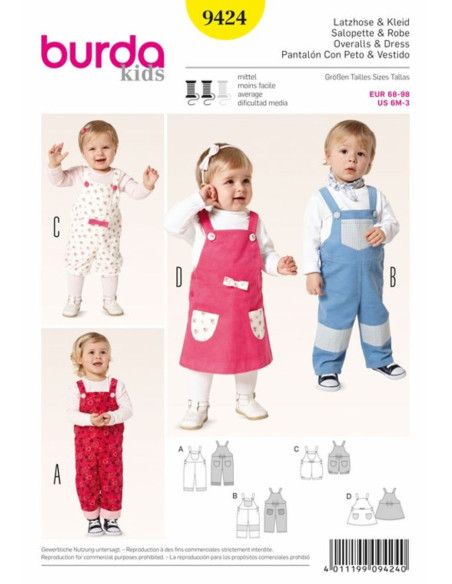 Tuinbroek- en jurkpatroon - Burda 9424