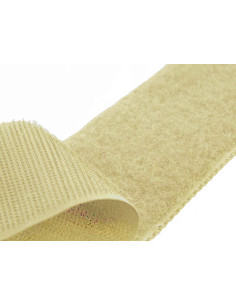 Beige klittenband om te naaien, 20 mm breed per meter
