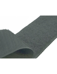 Donkergrijze klittenband om te naaien 20 mm breed per meter