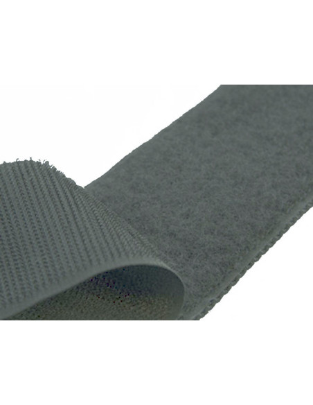 Donkergrijze klittenband om te naaien 20 mm breed per meter