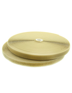 Beige naaibare klittenband 20 mm breed rol van 25 meter
