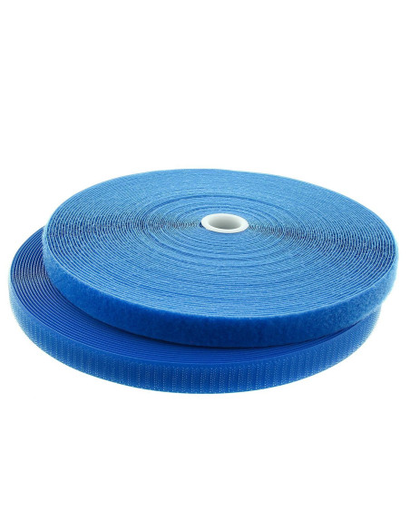 Koningsblauw klittenband om te naaien, 20 mm breed, rol van 25 meter