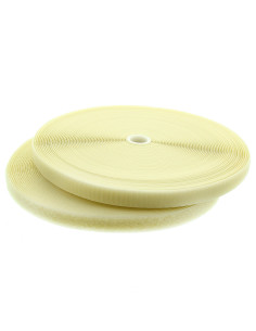 Zelfklevende klittenband om te naaien, ecru, 20 mm breed, rol van 25 meter