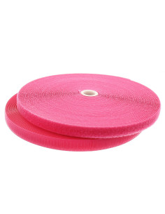 Fuchsia klittenband om te naaien, 20 mm breed, rol van 25 meter.