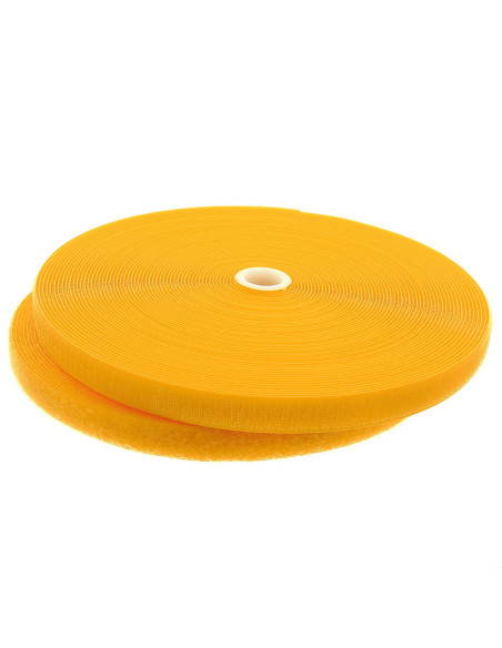 Zelfklevende klittenband om te naaien geel 20 mm breed rol van 25 meter