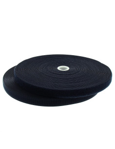 Marineblauwe klittenband om te naaien, 20 mm breed, rol van 25 meter.