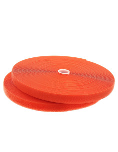 Oranje klittenband om te naaien 20 mm breed rol van 25 meter