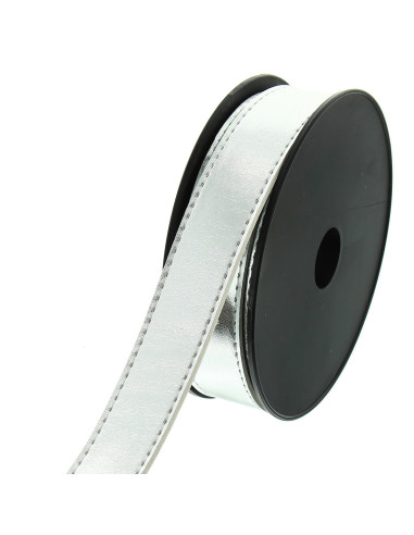 Imitatieleren riem - Zilver