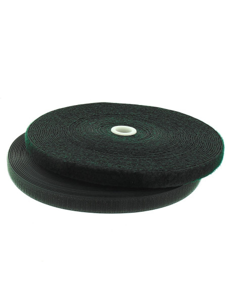 Flessen groene naaibare klittenband 20 mm breed rol van 25 meter