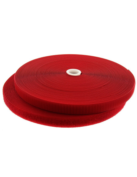 Rode klittenband om te naaien 20 mm breed rol van 25 meter